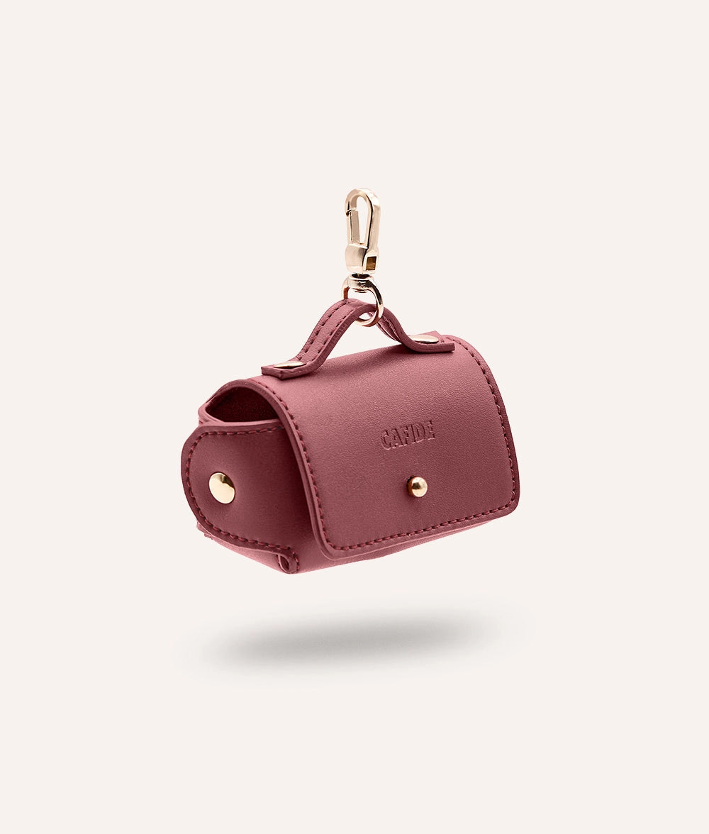 Porte-sac en cuir végan bordeaux, Jala
