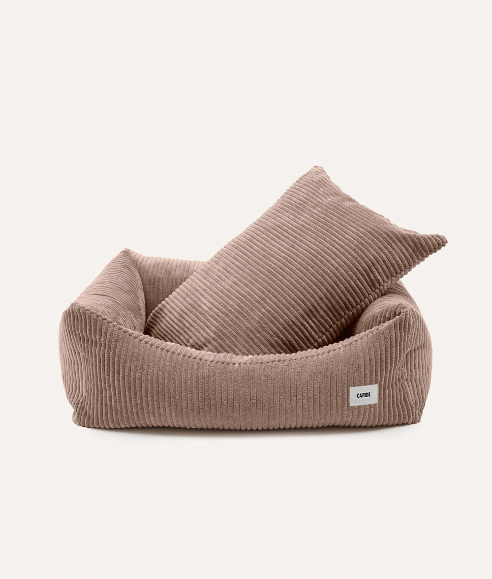Lit pour chien en velours beige, Snozy