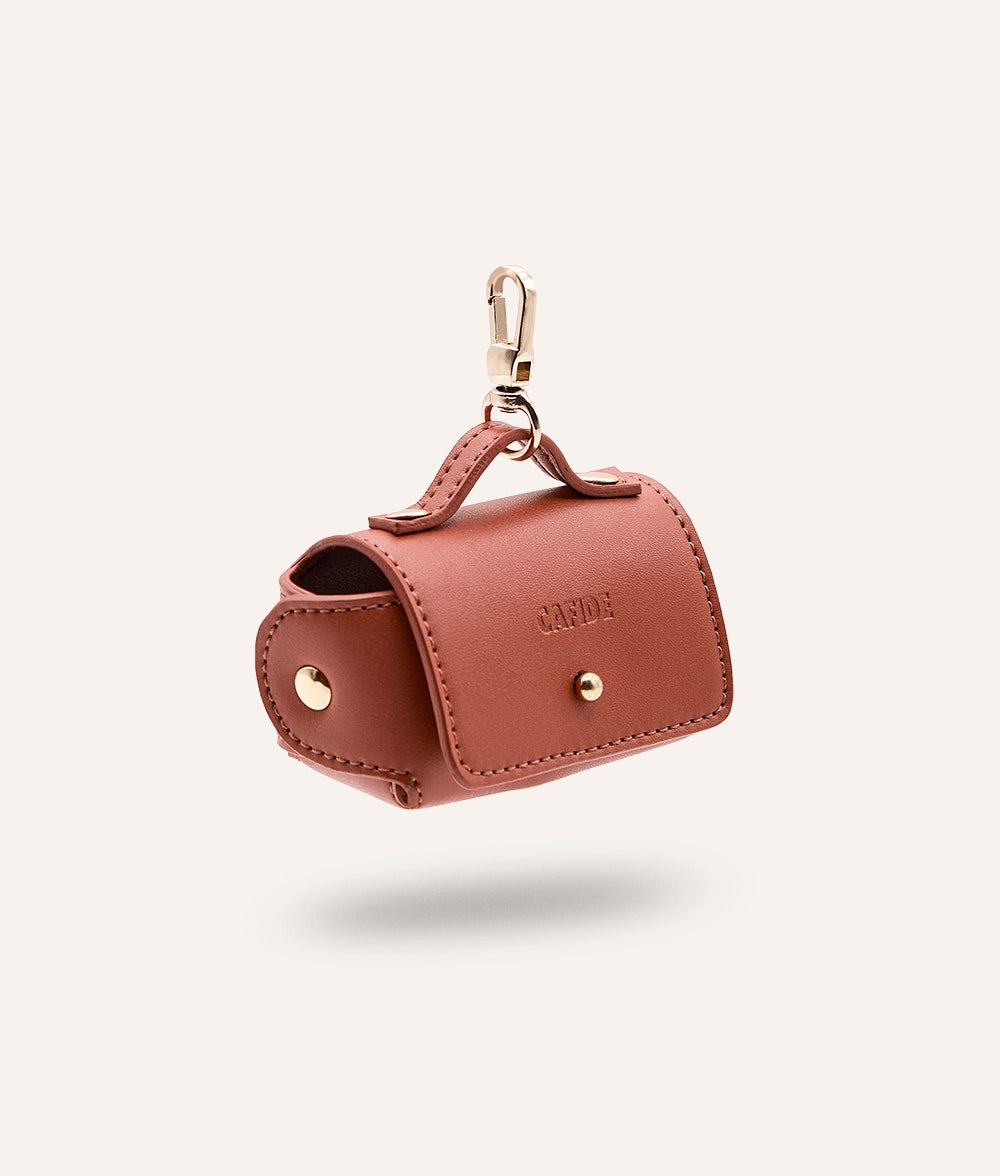 Porte-sac en cuir végétalien marron, Jala