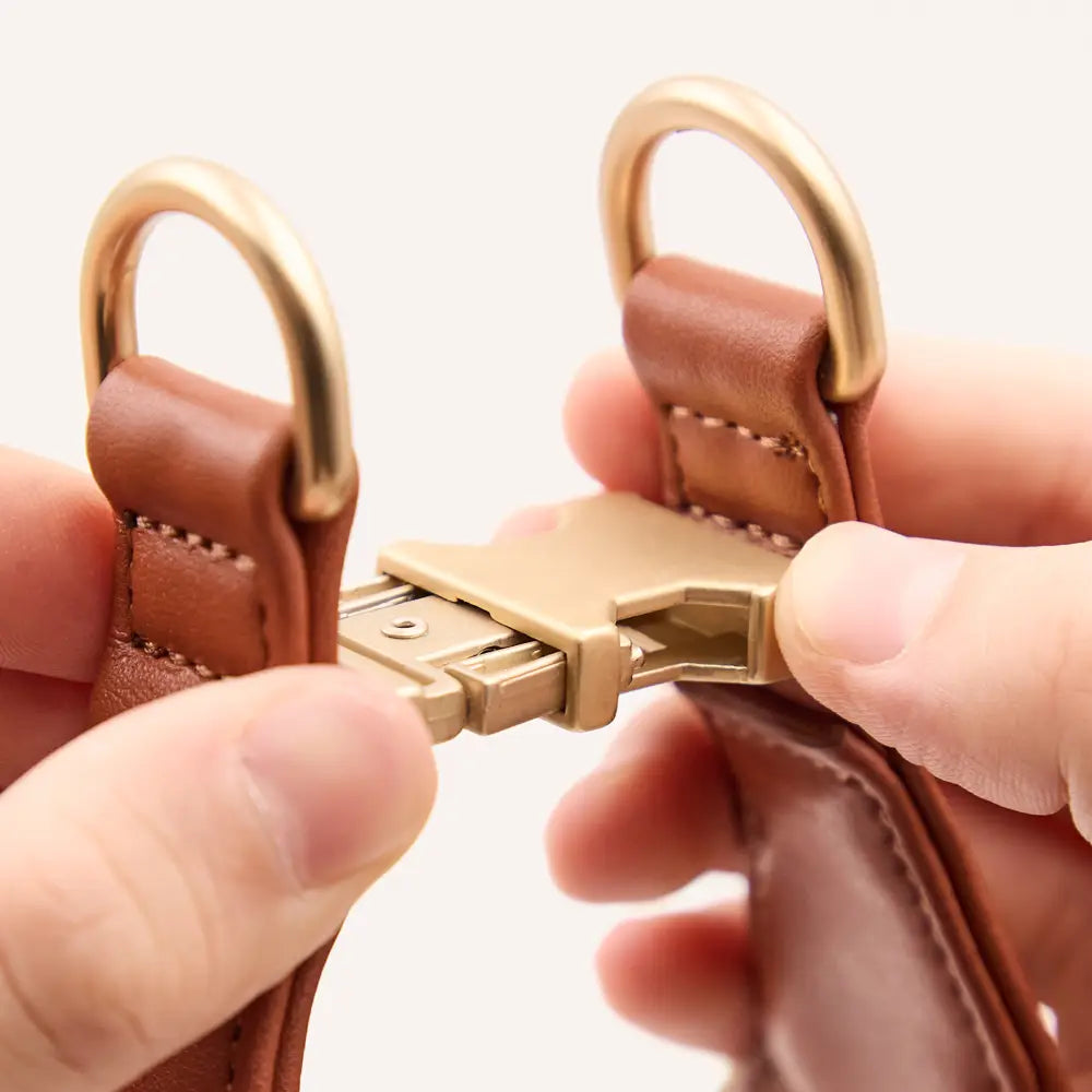 Harnais en cuir végan "Step In" marron, Jala