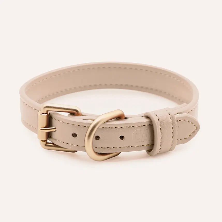 Collier en cuir végan beige, Jala