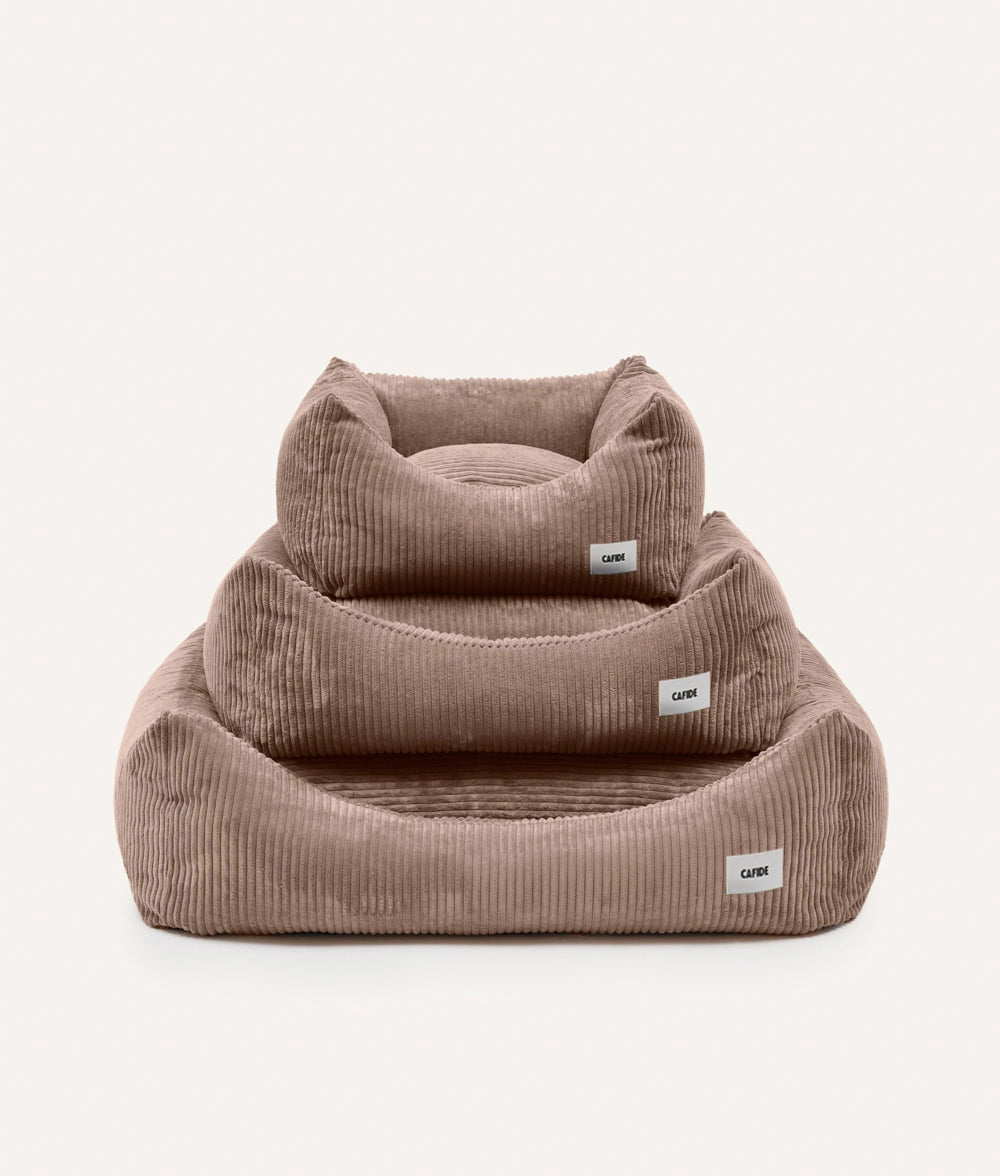 Lit pour chien en velours beige, Snozy