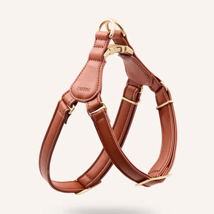 Harnais en cuir végan "Step In" marron, Jala
